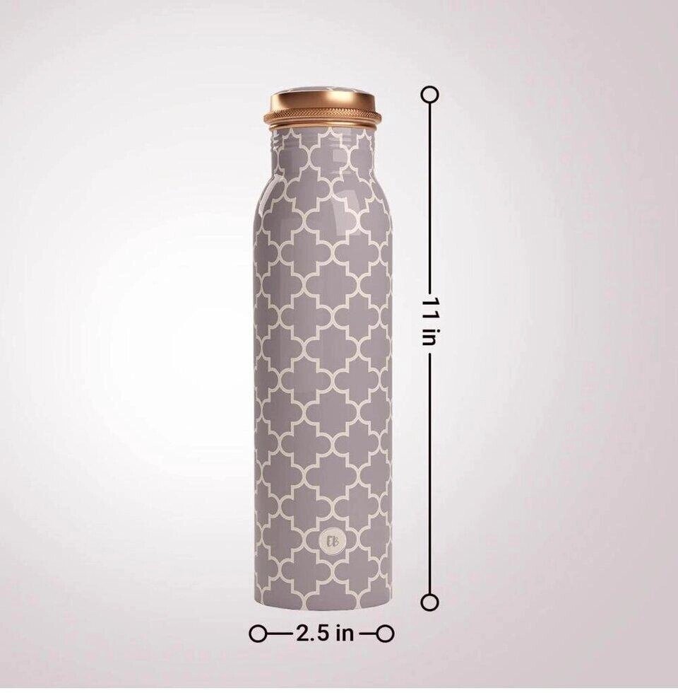 EB-Everything Beautiful Pure Copper Water Bottle Герметична гладка сіра конструкція для занять йогою та тренажерного Під від компанії greencard - фото 1