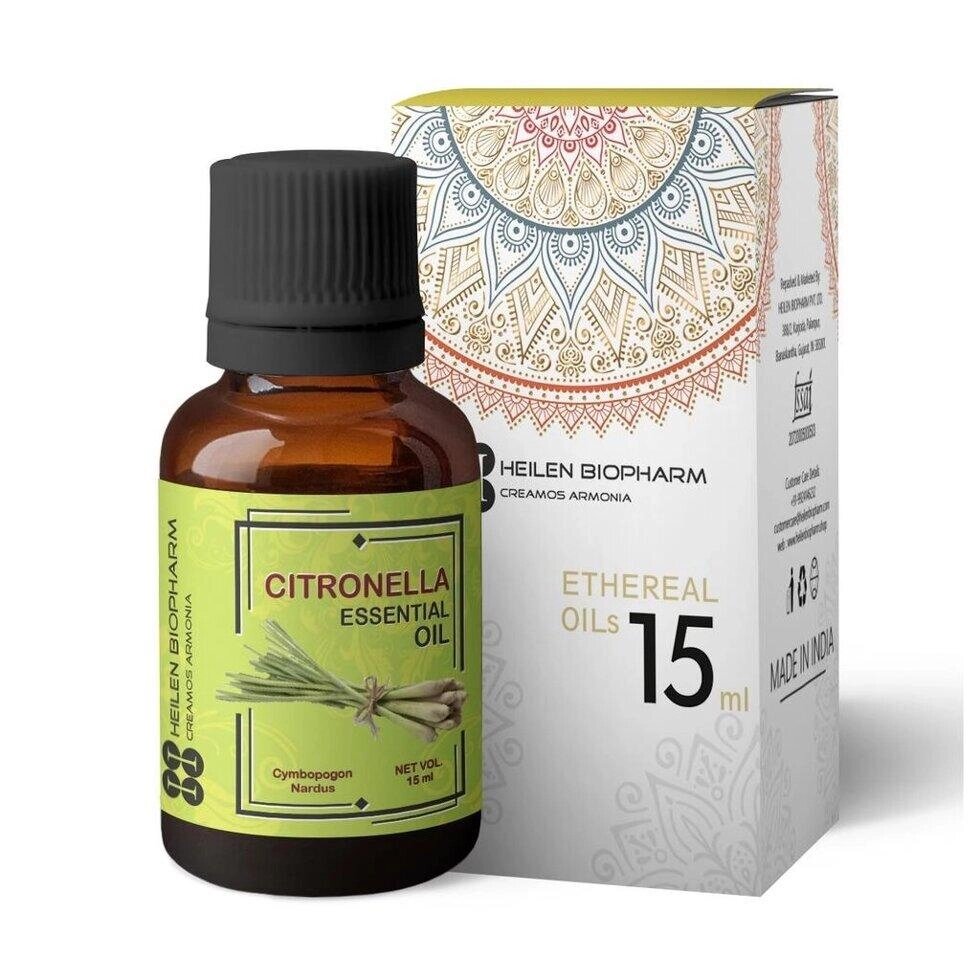 Ефірна олія Цитронелли (15 мл), Citronella Essential Oil,  Heilen Biopharm Під замовлення з Індії 45 днів. Безкоштовна від компанії greencard - фото 1