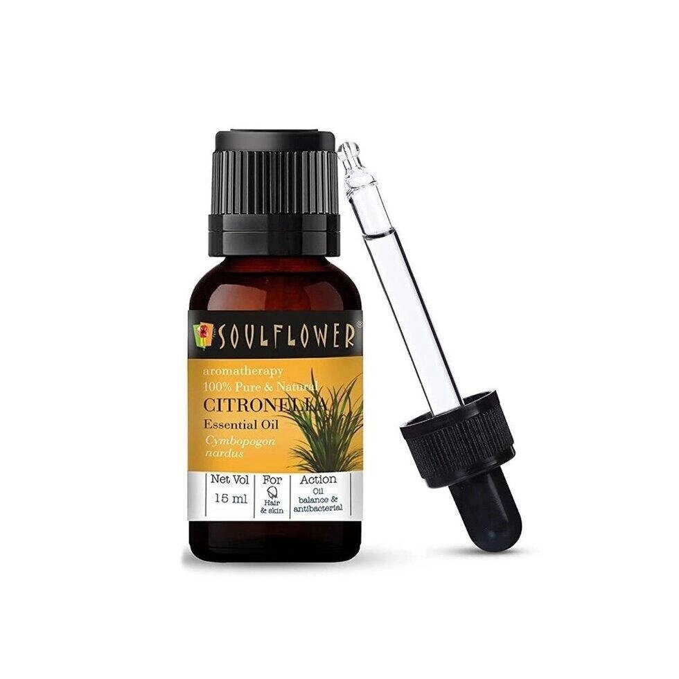 Ефірна олія Цитронелли (15 мл), Citronella Essential Oil,  Soulflower Під замовлення з Індії 45 днів. Безкоштовна від компанії greencard - фото 1