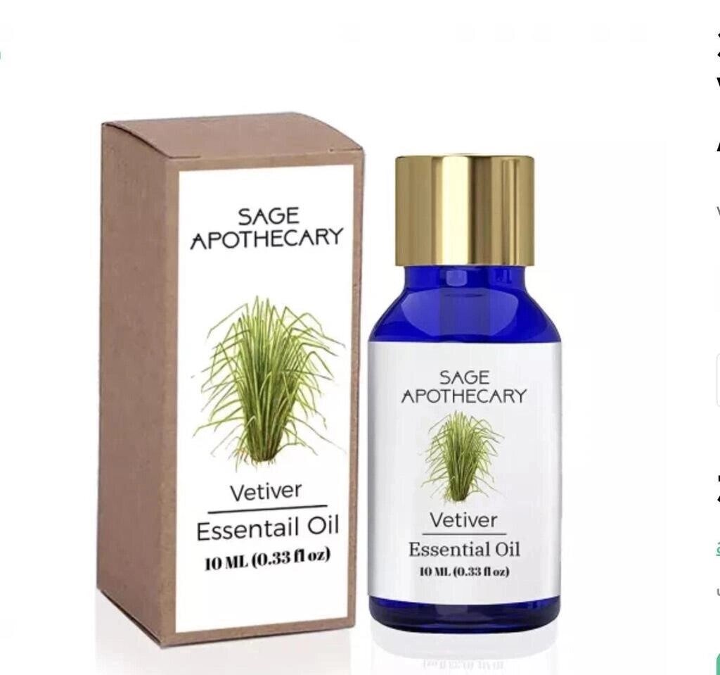 Ефірна олія Ветівера (10 мл), Vetiver Essential Oil,  Sage Apothecary Під замовлення з Індії 45 днів. Безкоштовна від компанії greencard - фото 1