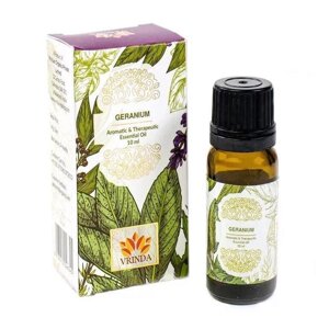 Ефірна олія Герані (10 мл), Geranium Essential Oil, Vrindaam Під замовлення з Індії 45 днів. Безкоштовна доставка.