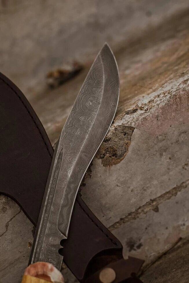 Ексклюзивний ніж-мачете ручної роботи з дамаської сталі «Кукрі #2» HRC 60 Код/Артикул 27 HYT97807 від компанії greencard - фото 1