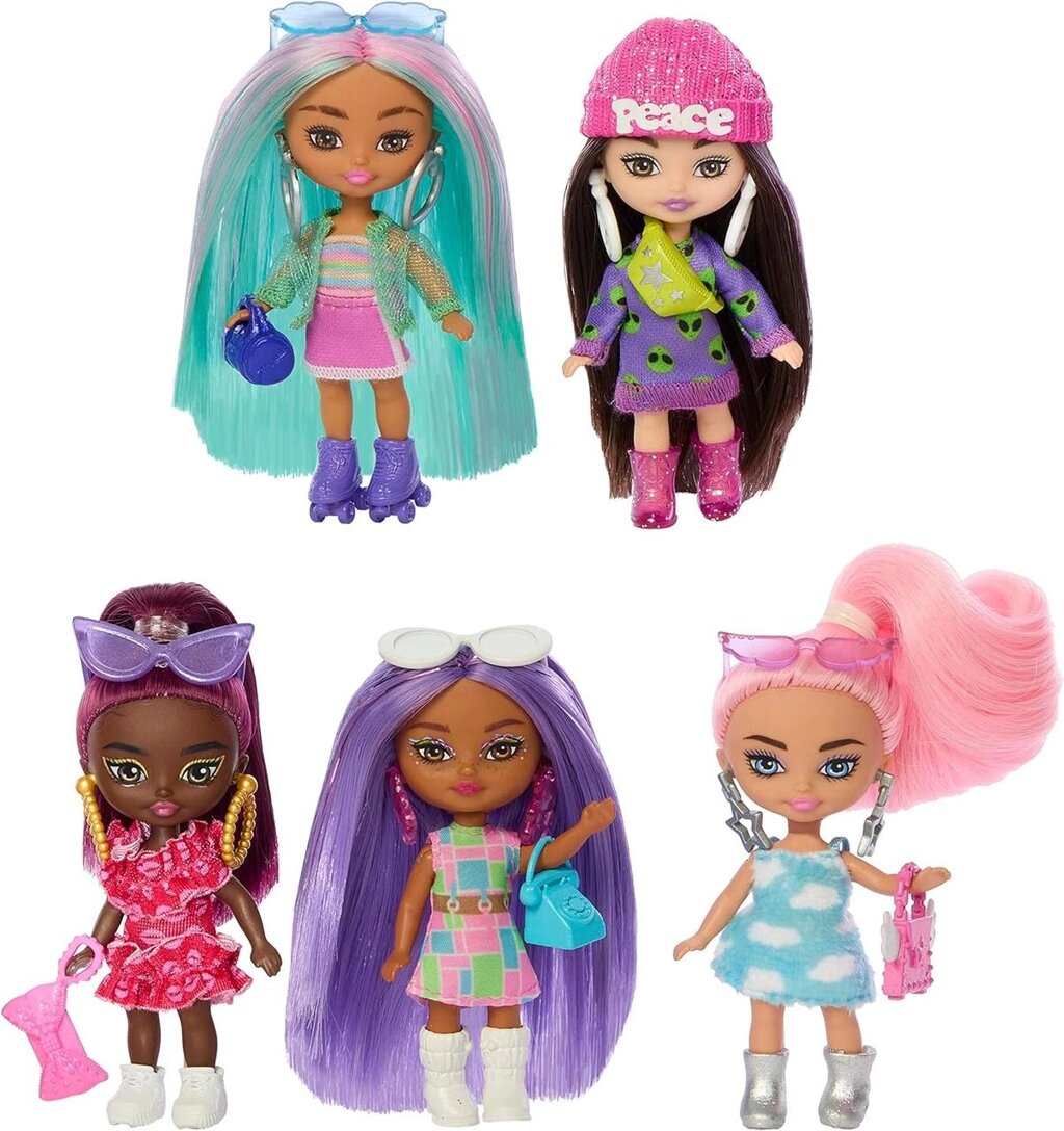 Екстра міні набір з пяти ляльок Barbie, Barbie Extra Mini Minis Код/Артикул 75 323 від компанії greencard - фото 1