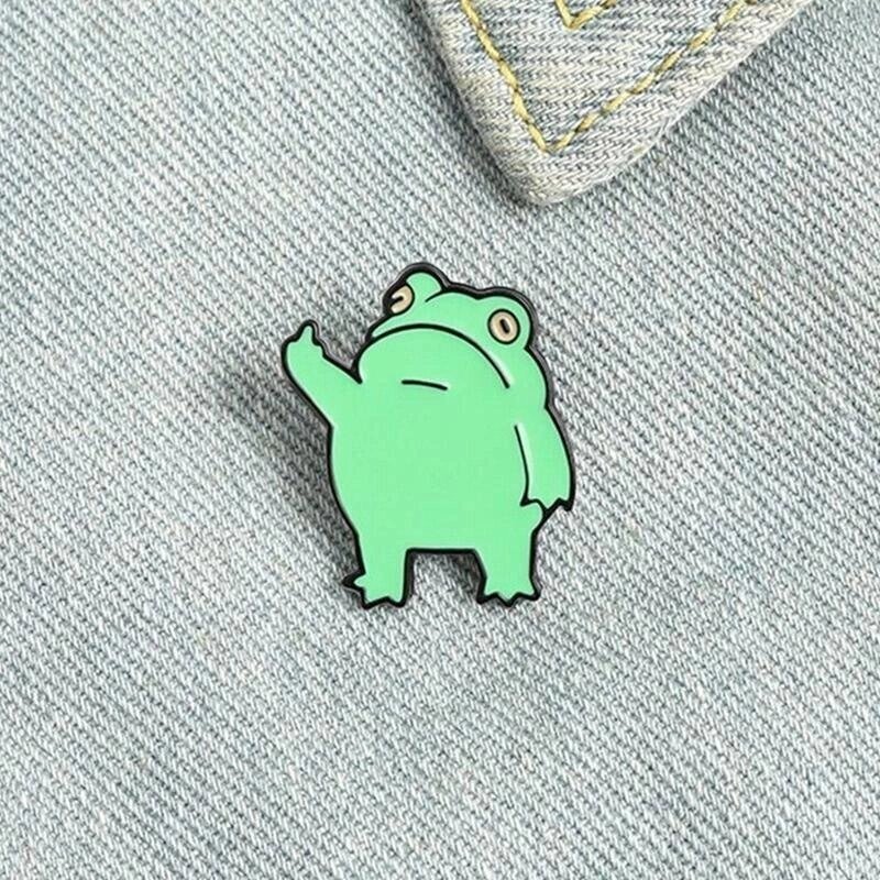 Емальовані брошки у вигляді жаби з мультяшними тваринами, маленькі шпильки, сорочна сорочка, значки на рюкзак від компанії greencard - фото 1
