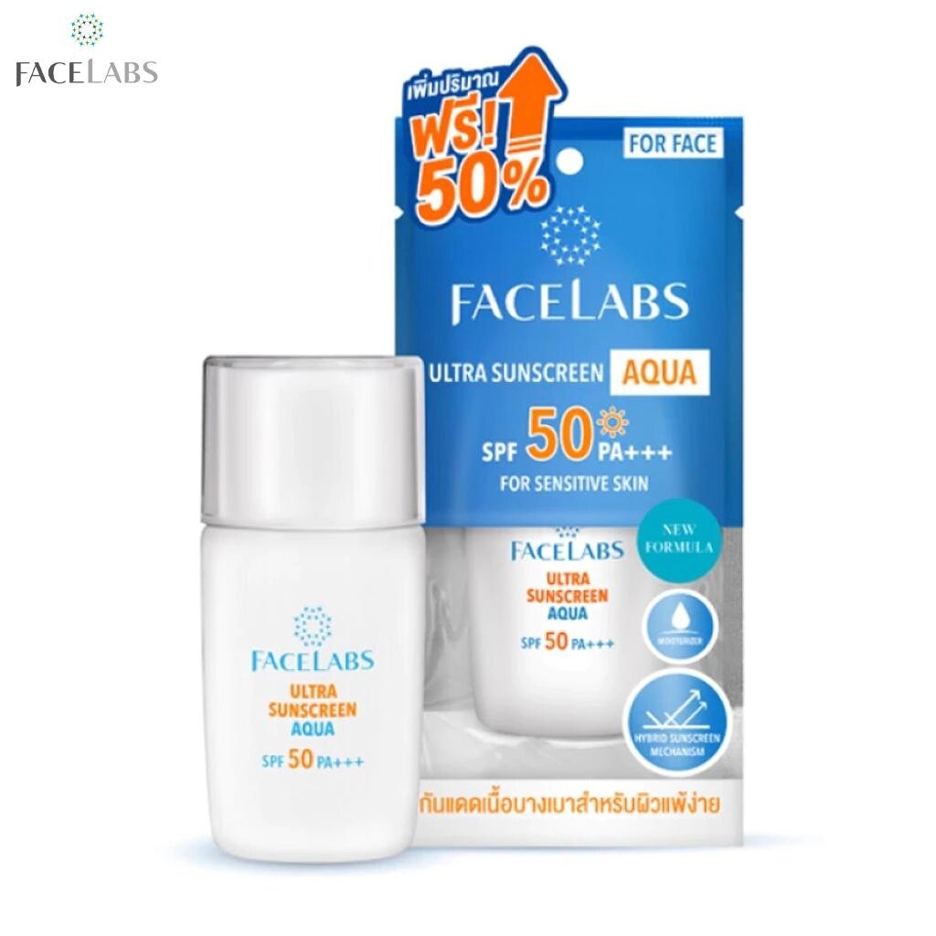 FACELABS Ultra Sunscreen Aqua SPF50 PA+++, Для обличчя, Для чутливої шкіри, 30 мл. - Догляд за шкірою Під замовлення з від компанії greencard - фото 1