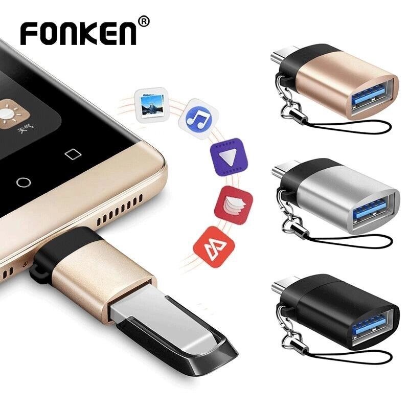 FONKEN Адаптер Micro USB3.0 OTG USB3.0 – адаптер типу C для Samsung Xiaomi Android Синхронізація даних із Під від компанії greencard - фото 1