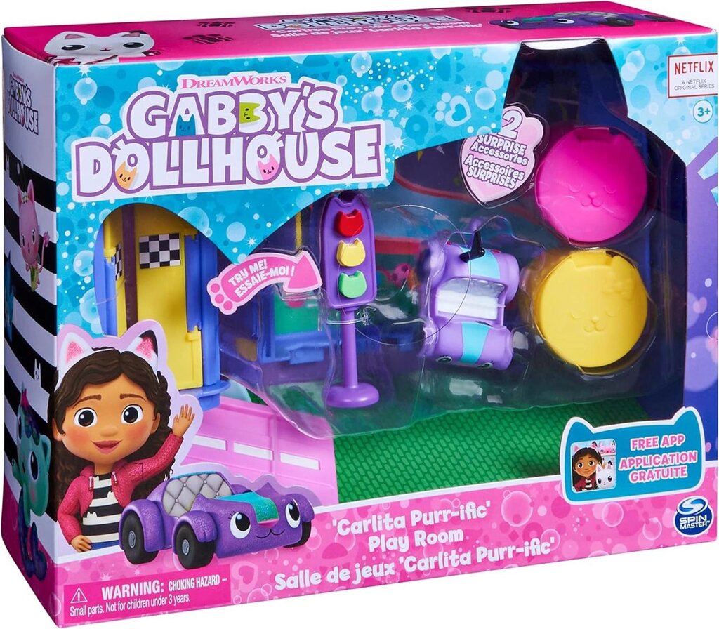 Gabbys Dollhouse ігрова кімната Carlita Purr-ific з автомобілем Carlita Код/Артикул 75 352 від компанії greencard - фото 1