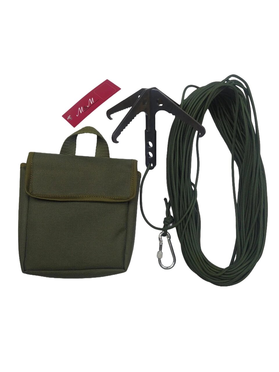 Гачок кішка з шнуром паракорд у підсумку Вид 2 Olive green хакі М&М артикул 213696 Код/Артикул 45 213696 від компанії greencard - фото 1