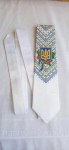 Краватка Парадна біла з тризубом Код/Артикул 2