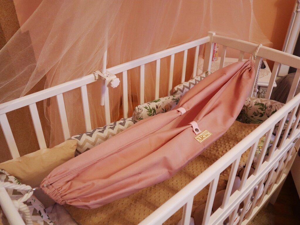 Гамак в дитяче ліжечко Дитячий гамак капучіно + рожевий Код/Артикул 115 ГД-007 від компанії greencard - фото 1