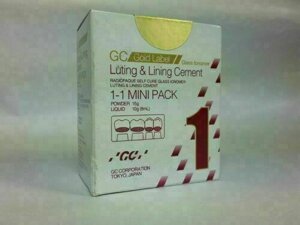 GC Стоматологічний цемент Fuji 1 для фіксації та прокладки (15г - 10мл) Упакувати БЕЗКОШТОВНО під замовлення з Індії за