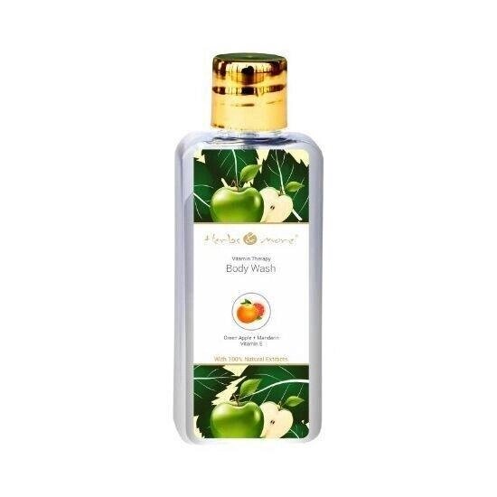 Гель для душу із Зеленим яблуком, Мандарином та Вітаміном Е (100 мл), Body Wash Green Apple Mandarin Vitamin E,  Herbs від компанії greencard - фото 1