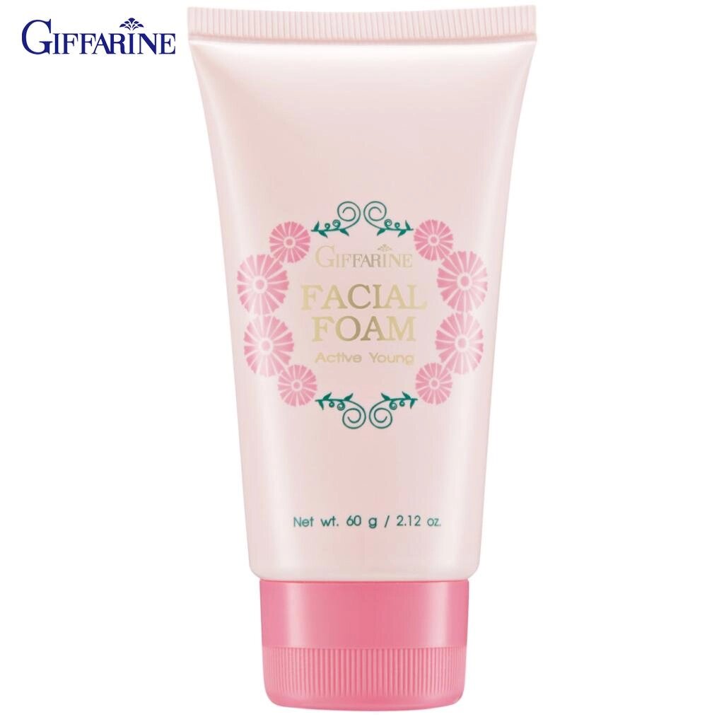 Giffarine Active Young Facial Foam, Ніжна пінка для обличчя Гладка піна, що повністю очищає шкіру, 60 г 20401 Під від компанії greencard - фото 1