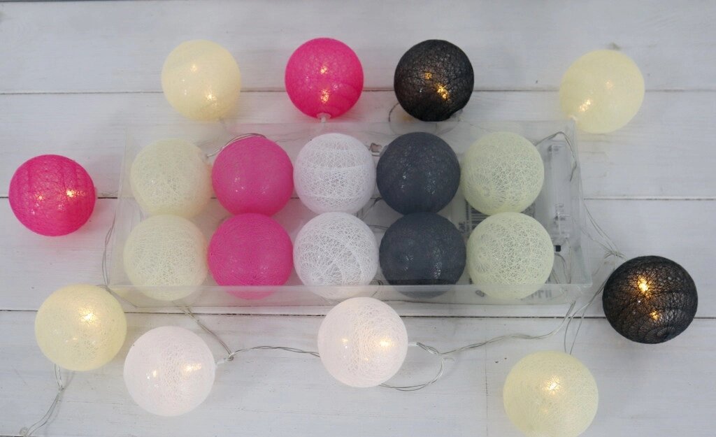Гірлянда кульки, ліхтарики , Кольоровий мікс Код/Артикул 115 І-001 від компанії greencard - фото 1