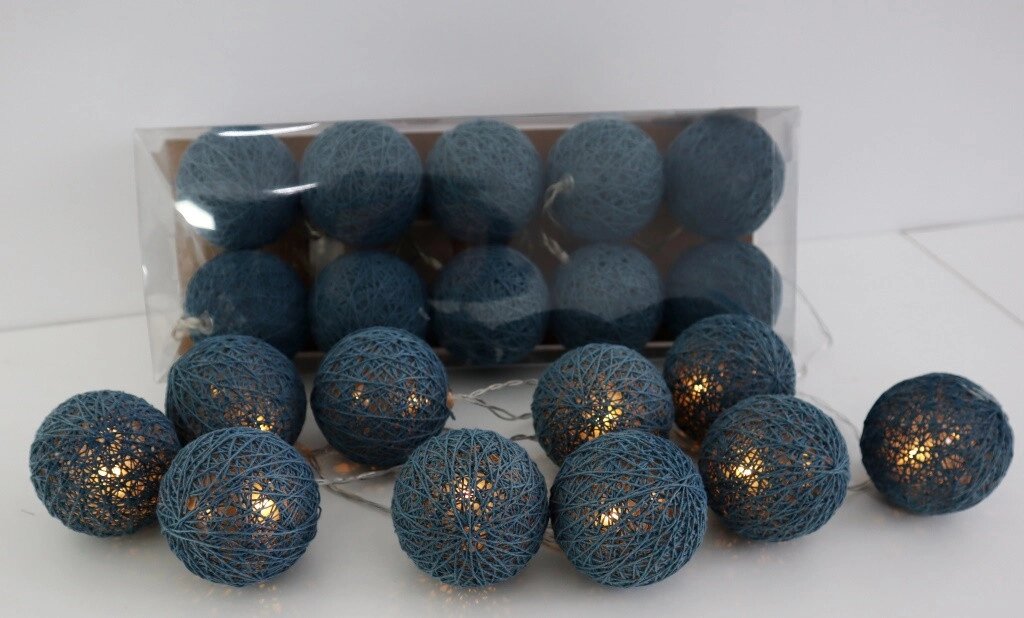 Гірлянда кульки Тайські ліхтарики сині Код/Артикул 115 І-001 від компанії greencard - фото 1