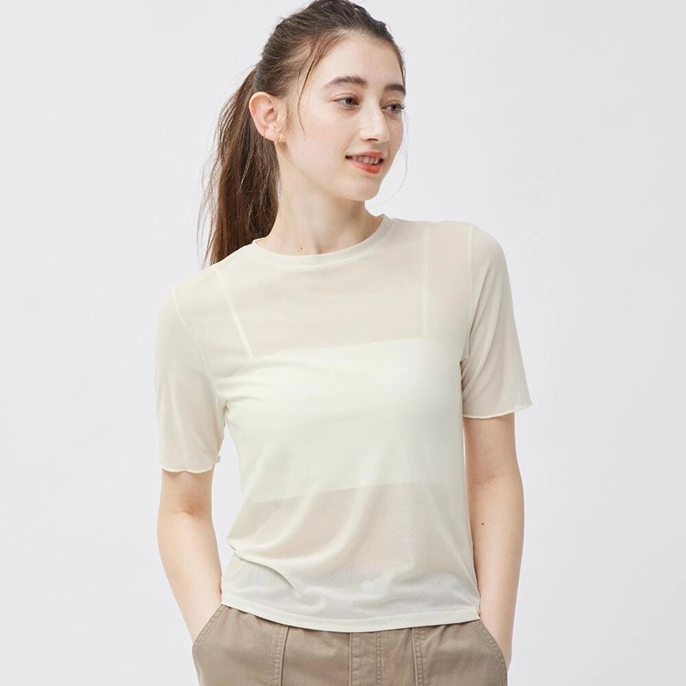 GU by Uniqlo Прозора футболка із коротким рукавом під замовлення з Японії за 30 днів, доставка безкоштовна від компанії greencard - фото 1