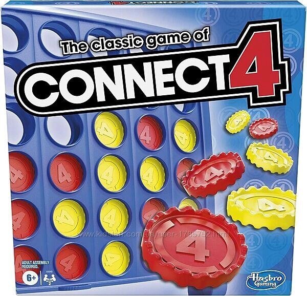 Hasbro Gaming Connect 4 Classic Grid, гра 4 в ряд, настільна гра Код/Артикул 75 875 Код/Артикул 75 875 Код/Артикул 75 від компанії greencard - фото 1