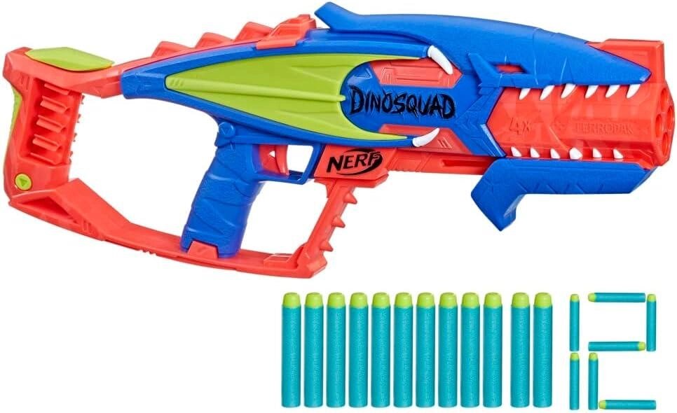 Іграшковий бластер NERF DinoSquad Terrodak 12 Elite Dart Foam Blasters Код/Артикул 75 851 Код/Артикул 75 851 від компанії greencard - фото 1