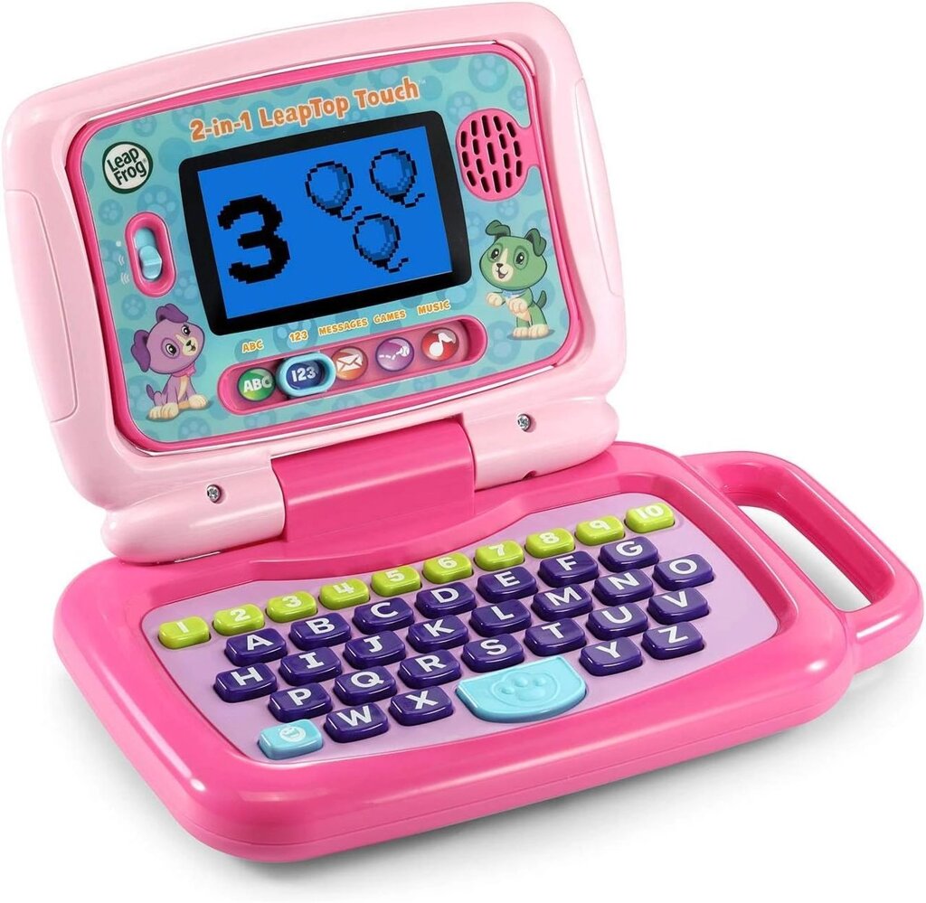 Іграшковий рожевий ноутбук із сенсорним екраном. LeapFrog 2-in-1 LeapTop Touch, Pink Код/Артикул 75 138 від компанії greencard - фото 1