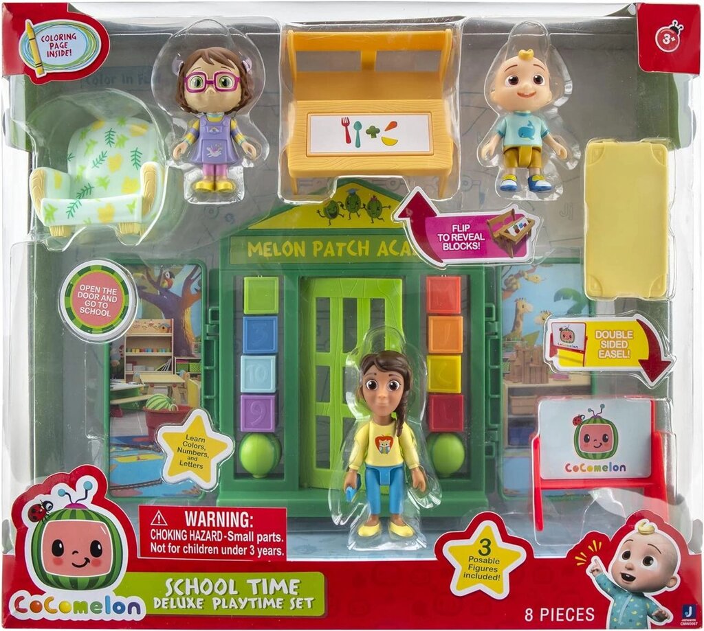 Ігровий набір CoComelon School Time Deluxe Playtime Set. Кокомелон Код/Артикул 75 1123 Код/Артикул 75 1123 Код/Артикул від компанії greencard - фото 1