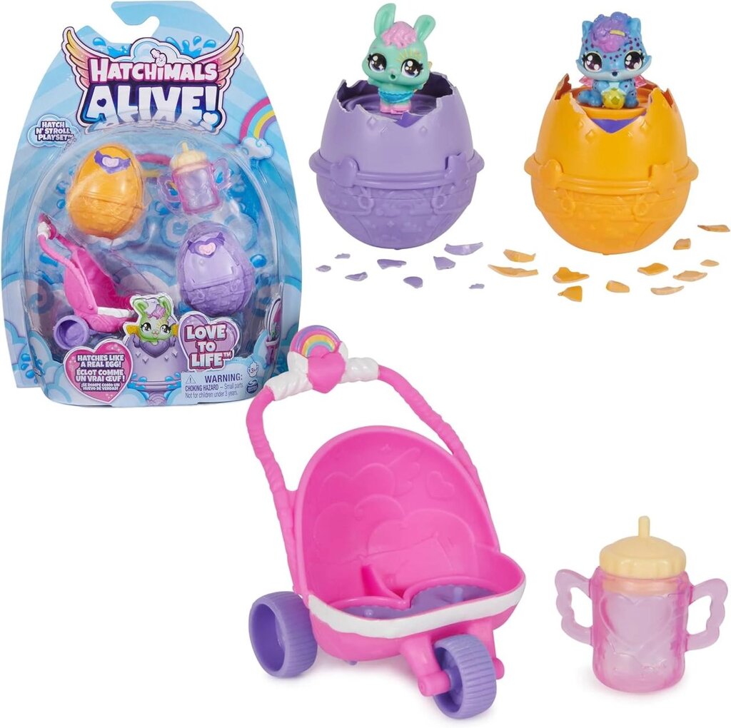 Ігровий набір Hatch N Stroll Hatchimals Alive з коляскою. Код/Артикул 75 1095 Код/Артикул 75 1095 Код/Артикул 75 1095 від компанії greencard - фото 1