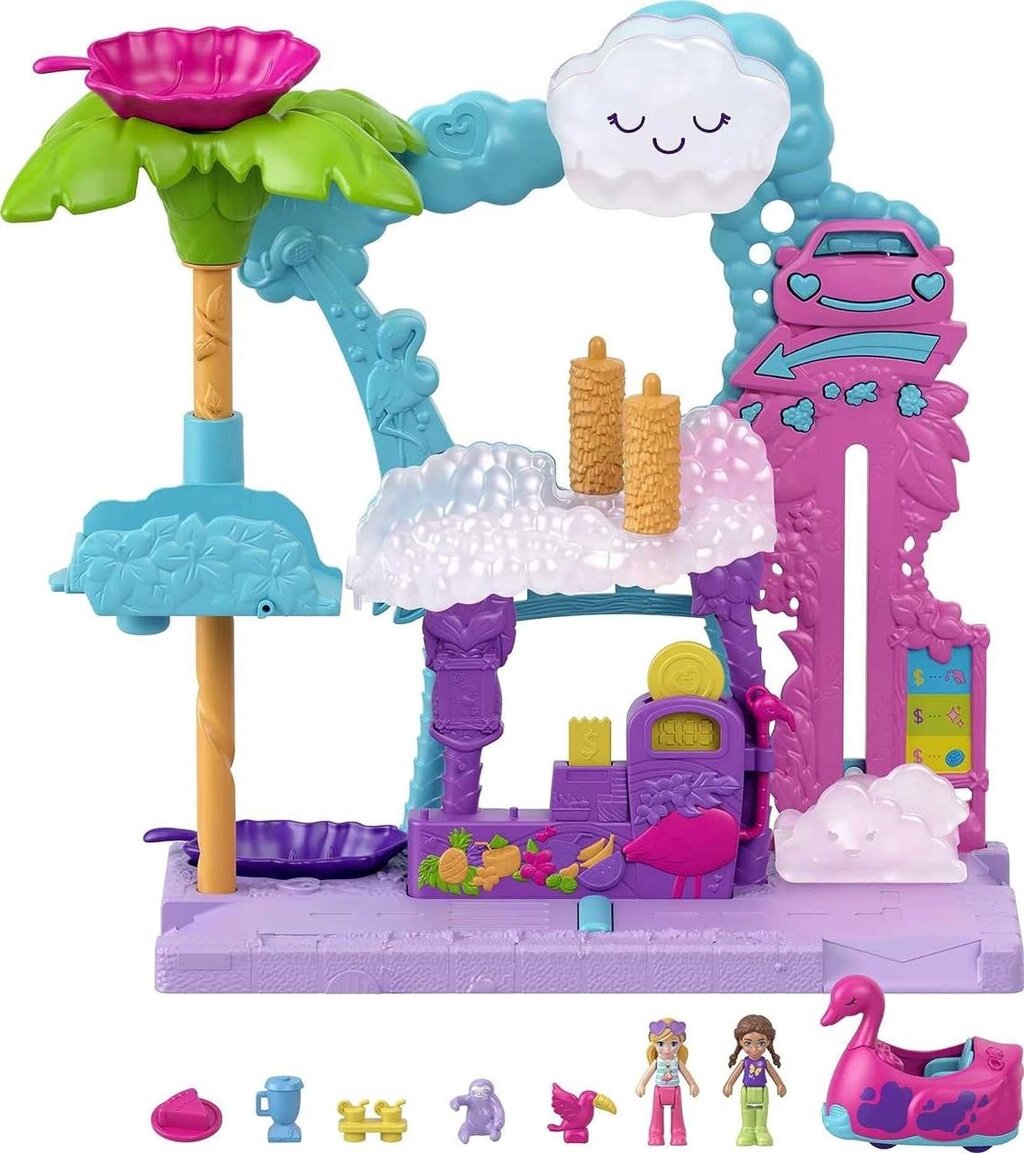 Ігровий набір Поллі Покет, автомийка фламінго! Polly Pocket Pollyville Flamingo Fun Car Wash Код/Артикул 75 155 від компанії greencard - фото 1