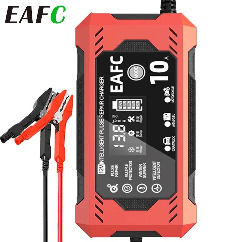 Імпульсний зарядний пристрій EAFC PULSE REPAIR CHARGER 12 V 10 A для акумуляторів (новлена версія) Код/Артикул 13 від компанії greencard - фото 1