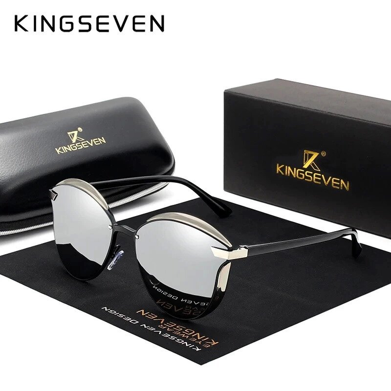 :іночі поляризаційні сонцезахисні окуляри KINGSEVEN N7824 Silver Код/Артикул 184 від компанії greencard - фото 1