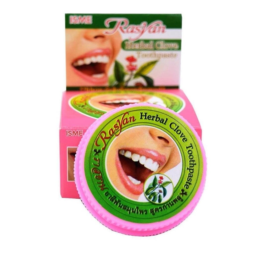 Isme Зубна паста Rasyan Herbal Clove, супер відбілюючий ефект, 25 г Під замовлення з Таїланду за 30 днів, доставка від компанії greencard - фото 1