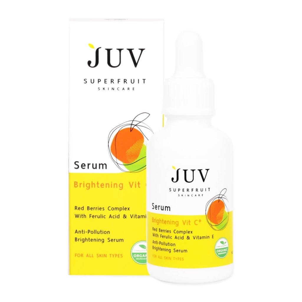 JUV Сироватка для догляду за шкірою Superfruit, освітлює вітамін С+, комплекс червоних ягід з феруловою кислотою та Під  від компанії greencard - фото 1