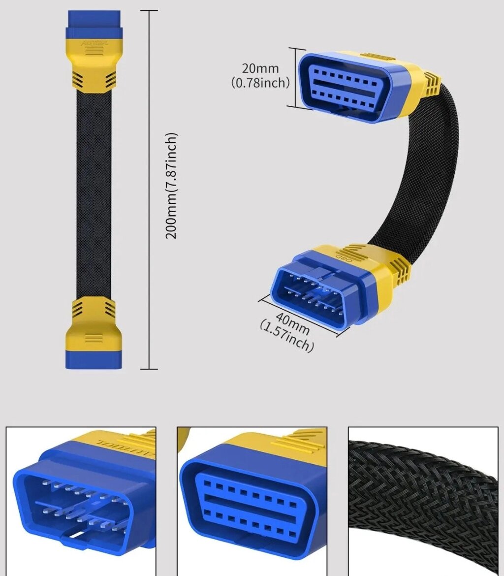 Кабель OBD-II 16-pin для сканера Renault Can Clip Код/Артикул 13 від компанії greencard - фото 1