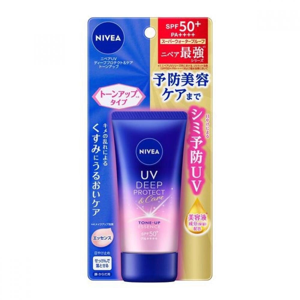 KAO Nivea UV Deep Protect Care Tone Up Essence 50 г SPF50+ PA++++ [Сонцезахисний крем для обличчя та тіла] під від компанії greencard - фото 1