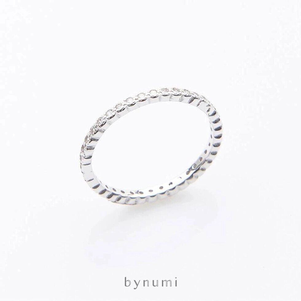 Кільце Bynumi Beaming - цирконій ручної роботи (CZ) та тверде срібло 925 проби з родієвим покриттям, ювелірні вироби  від компанії greencard - фото 1