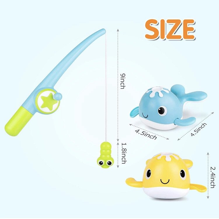 KINDIARY Bath Toys Magnetic Fishing. Іграшки 2в1 для ваної та суші Код/Артикул 75 219 Код/Артикул 75 219 Код/Артикул 75  від компанії greencard - фото 1