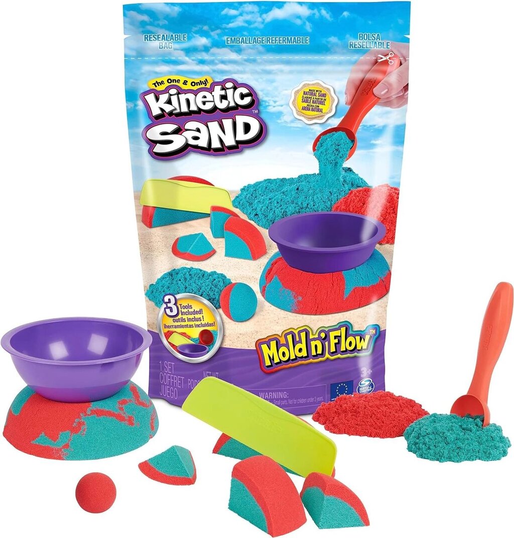 Кінетичний пісок 720г. Kinetic Sand Mold n Flow ed and Teal Код/Артикул 75 1121 Код/Артикул 75 1121 Код/Артикул 75 1121 від компанії greencard - фото 1