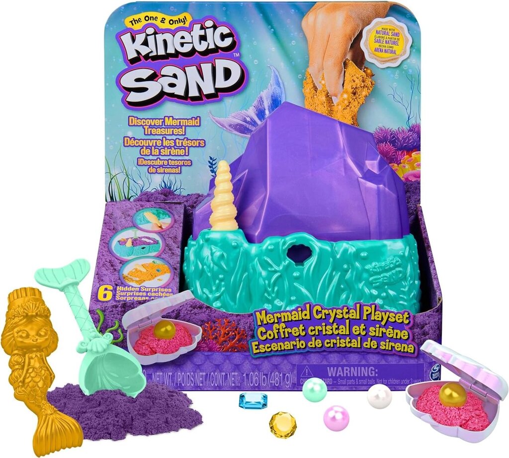 Кінетичний пісок Kinetic Sand, Mermaid Crystal Playset Русалка Код/Артикул 75 988 від компанії greencard - фото 1