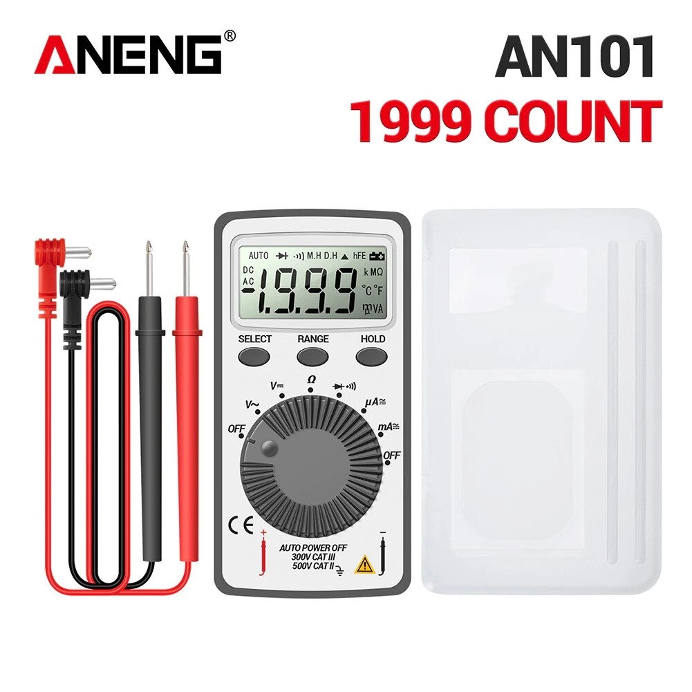 Кишеньковий цифровий мультиметр тестер Aneng AN101 Код/Артикул 184 від компанії greencard - фото 1