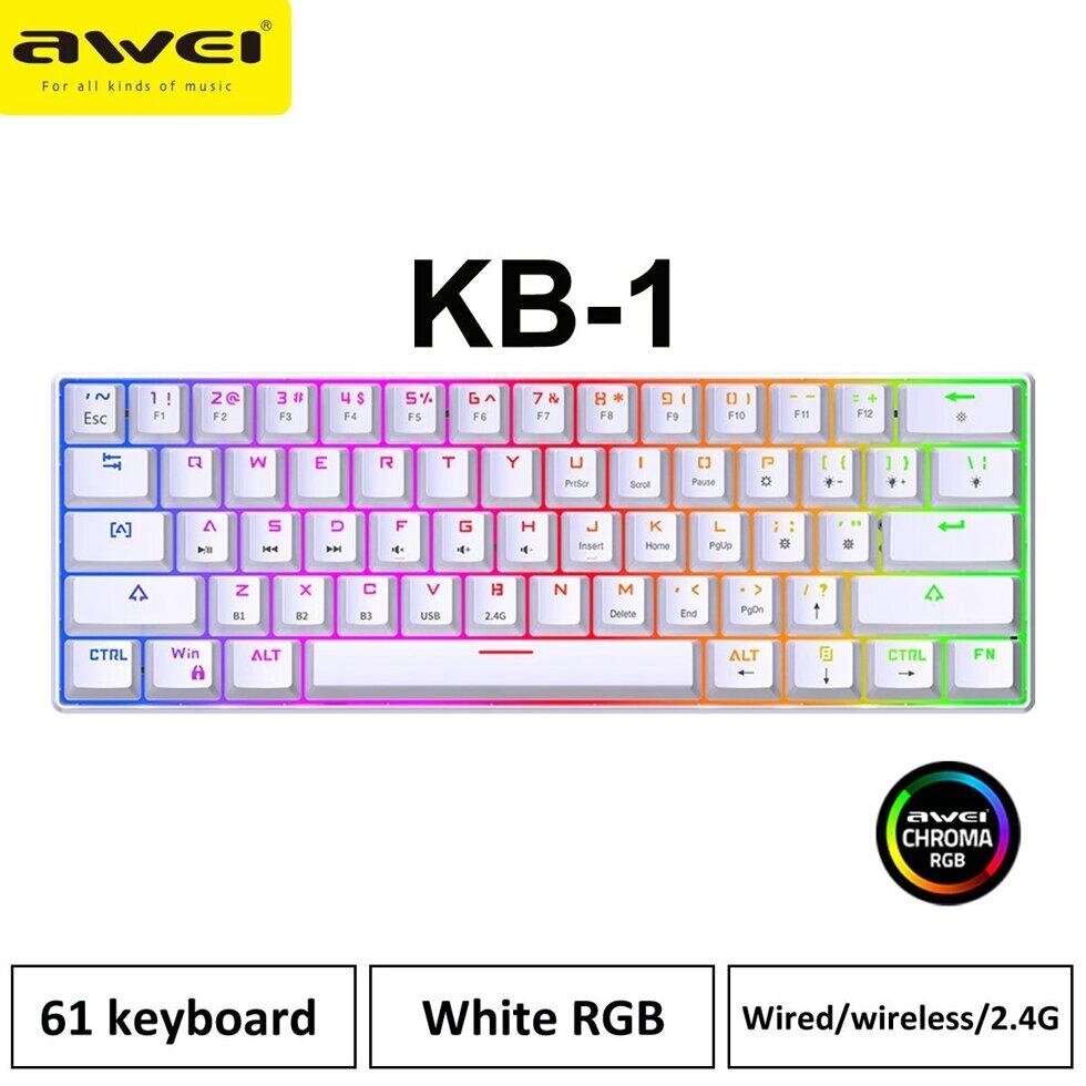 Клавіатура AWEI KB-1с 61 клавішею та RGB підсвічуванням під замовлення за 30 днів доставка безкоштовна від компанії greencard - фото 1