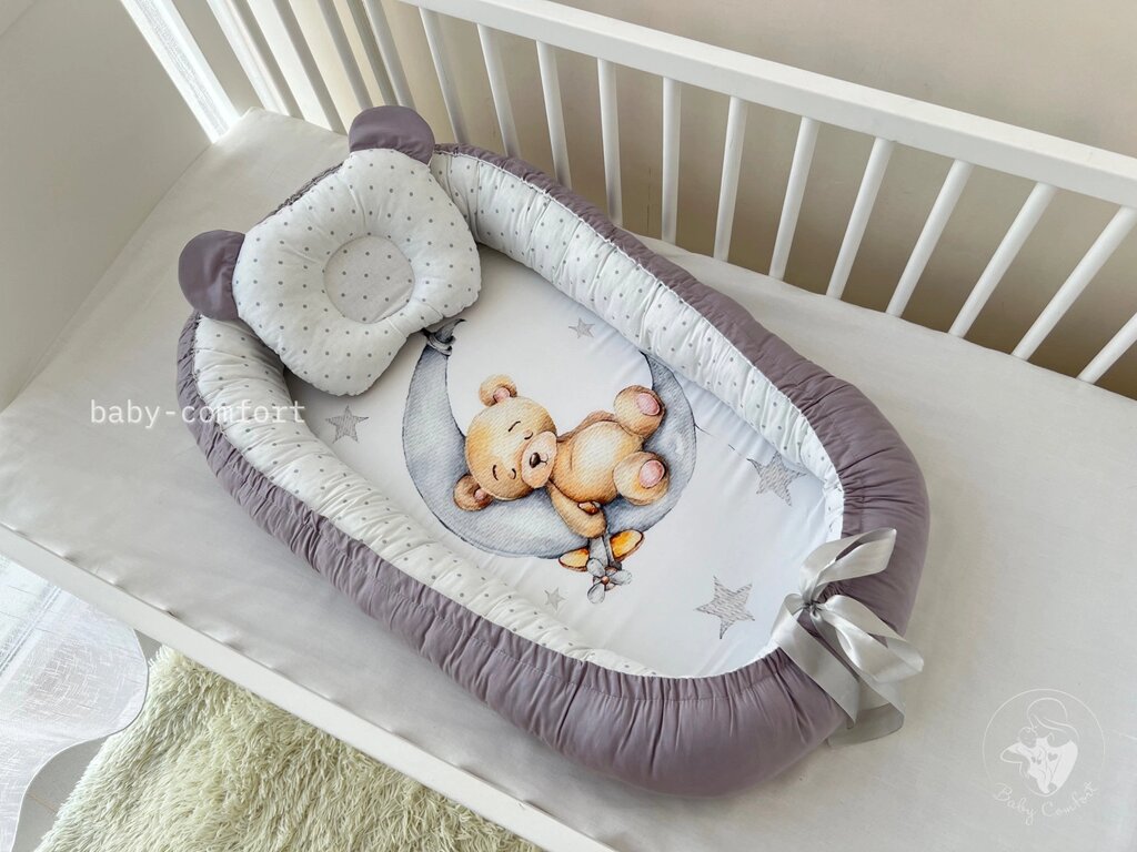 Кокон-позиціонер для новонароджених Baby Comfort Ведмедик на місяці Код/Артикул 15 від компанії greencard - фото 1