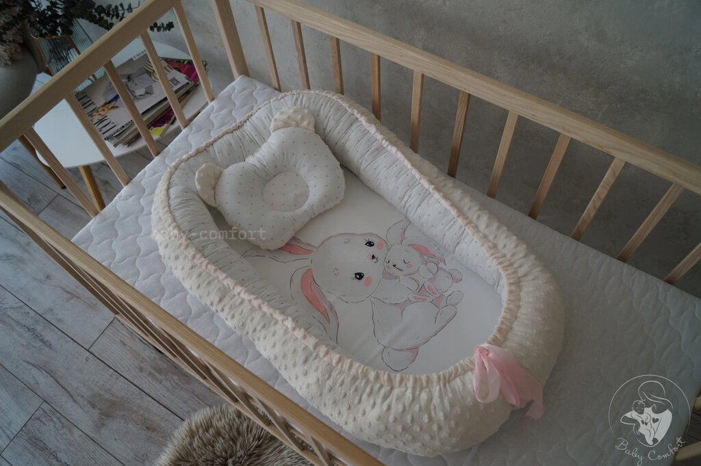 Кокон-позиціонер для новонароджених Baby Comfort Зайка молочний + подушечка Код/Артикул 15 від компанії greencard - фото 1