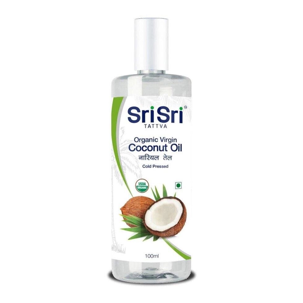 Кокосова олія холодного віджиму (100 мл), Organic Virgin Coconut Oil,  Sri Sri Tattva Під замовлення з Індії 45 днів. від компанії greencard - фото 1