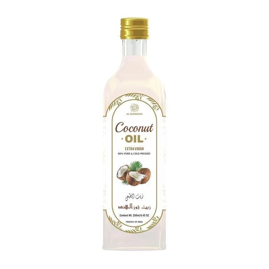 Кокосова олія холодного віджиму (250 мл), Extra Virgin Coconut Oil,  AL MASNOON Під замовлення з Індії 45 днів. від компанії greencard - фото 1