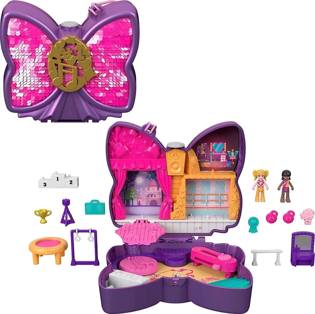 Компактний ігровий набір Polly Pocket, Sparkle Stage Bow бант Код/Артикул 75 297 Код/Артикул 75 297 Код/Артикул 75 297 від компанії greencard - фото 1