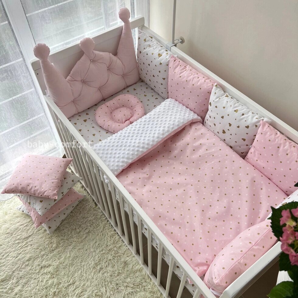 Комплект постільної білизни Baby Comfort Корона рожевий Код/Артикул 15 BC-KKrown02 від компанії greencard - фото 1