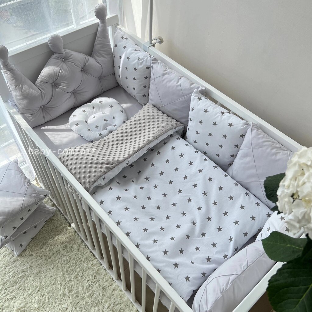 Комплект постільної білизни Baby Comfort Корона сірий Код/Артикул 15 BC-KKrown03 від компанії greencard - фото 1