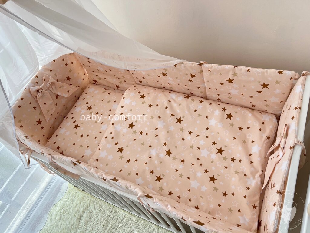 Комплект постільної білизни Baby Comfort Кроха Зірки на бежевому Код/Артикул 15 від компанії greencard - фото 1