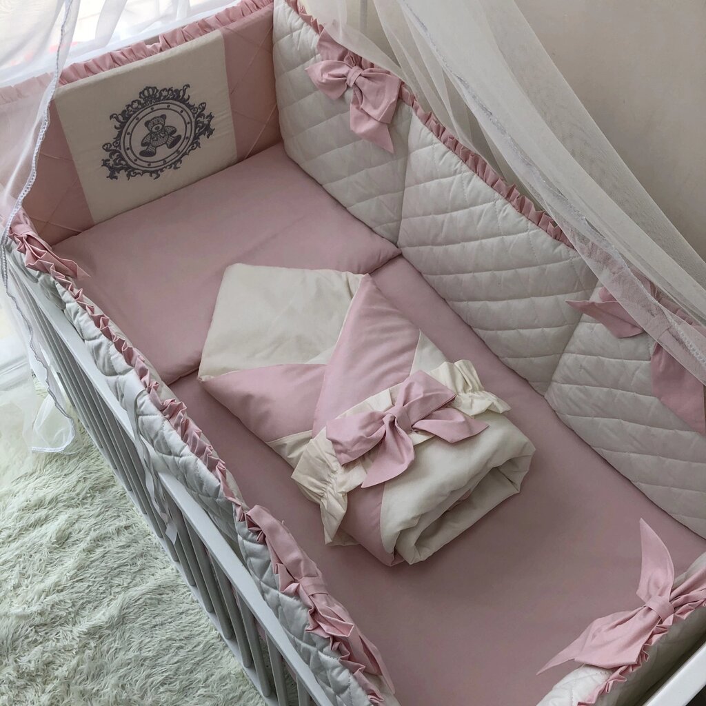 Комплект постільної білизни Baby Comfort Royal Baby рожевий 8 елементів Код/Артикул 15 від компанії greencard - фото 1