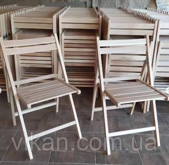 Комплект складних дерев'яних 4 стільців та розкладного столу 1 шт. Розкладні стільці та стіл Код/Артикул 186 від компанії greencard - фото 1