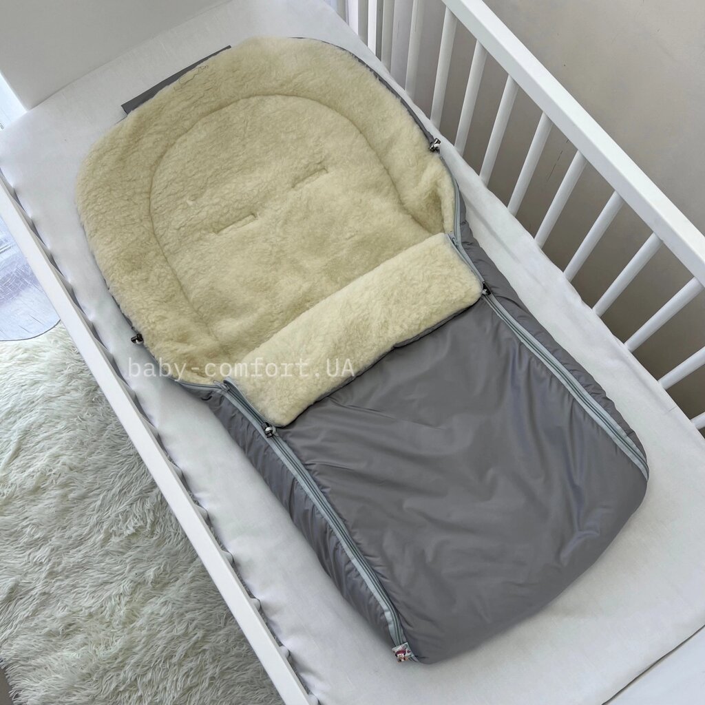 Конверт теплий Baby Comfort у коляску/сані сірий Код/Артикул 15 ВС-А102 від компанії greencard - фото 1
