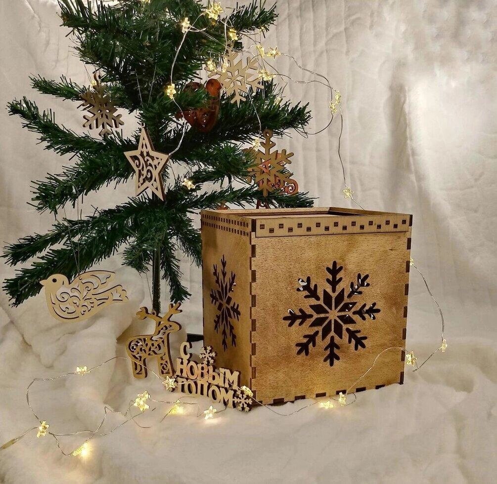 Коробка новорічна з висувною кришкою 25х25х25см 3мм Код/Артикул 151 809 від компанії greencard - фото 1